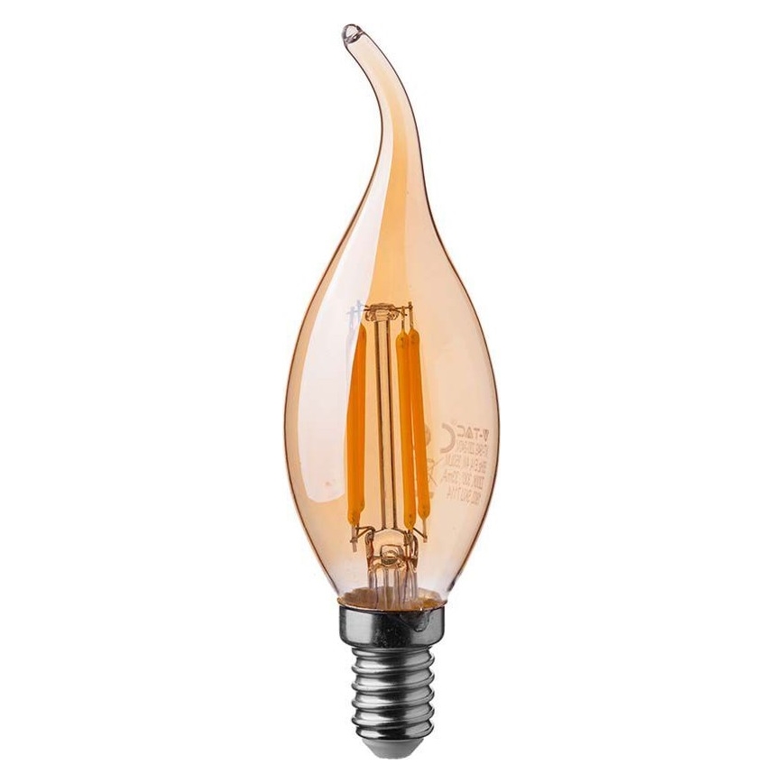 LED Žiarovka FILAMENT AMBER E14/4W/230V 2200K