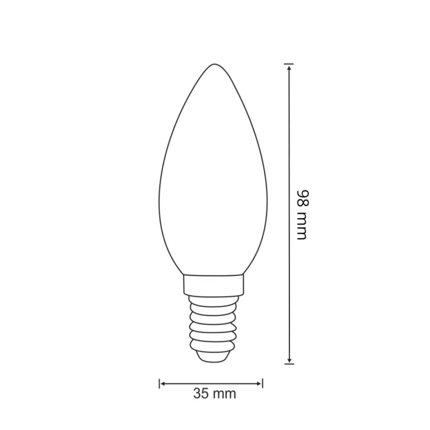 LED Žiarovka FILAMENT C37 E14/2W/230V 3000K