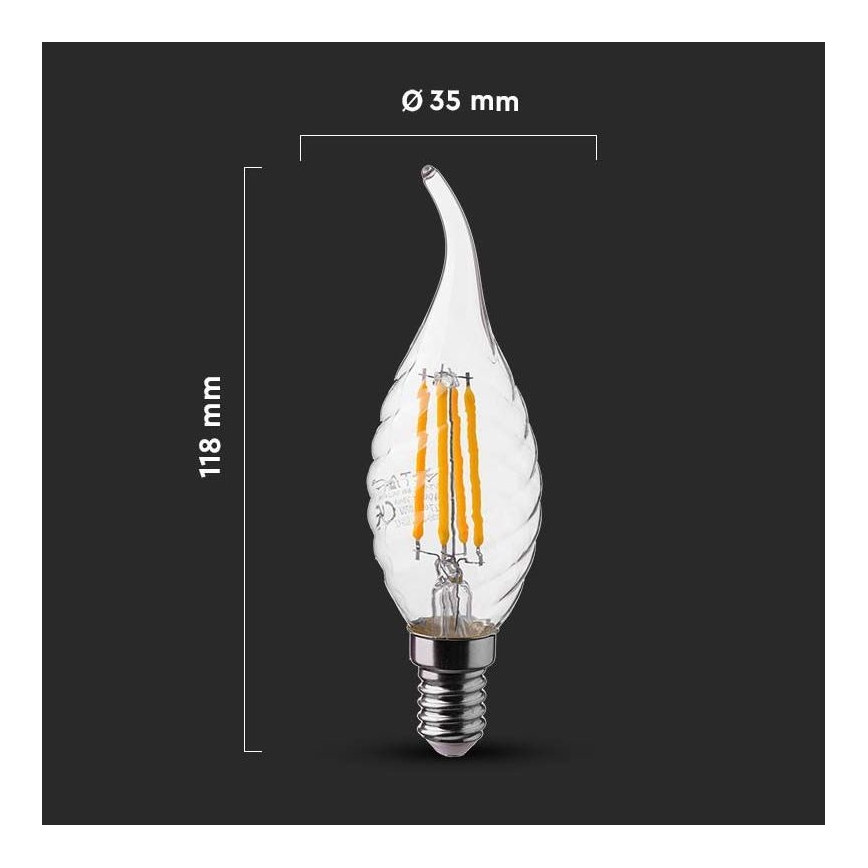 LED Žiarovka FILAMENT E14/4W/230V 4000K