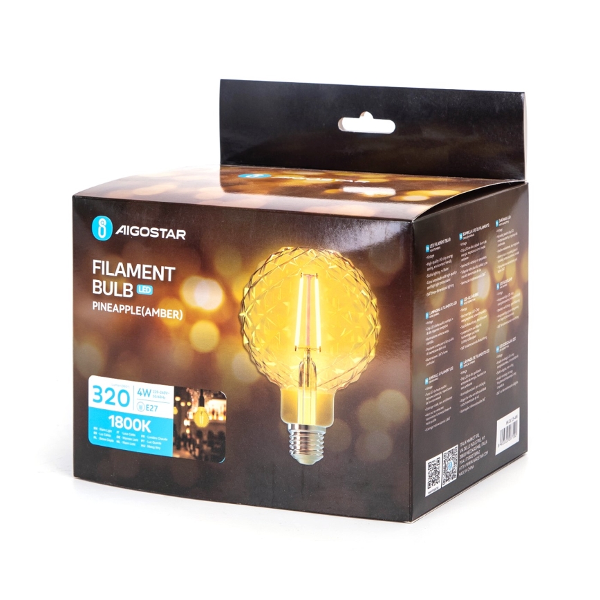 LED Žiarovka FILAMENT E27/4W/230V 1800K ananás - Aigostar