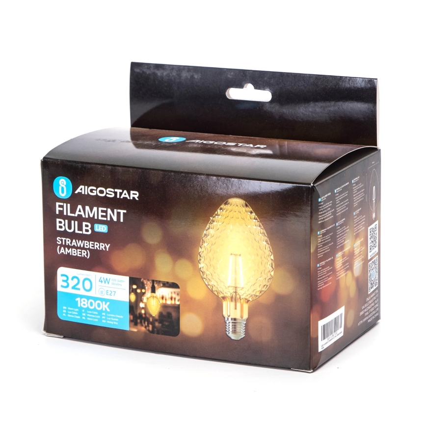 LED Žiarovka FILAMENT E27/4W/230V 1800K jahoda - Aigostar