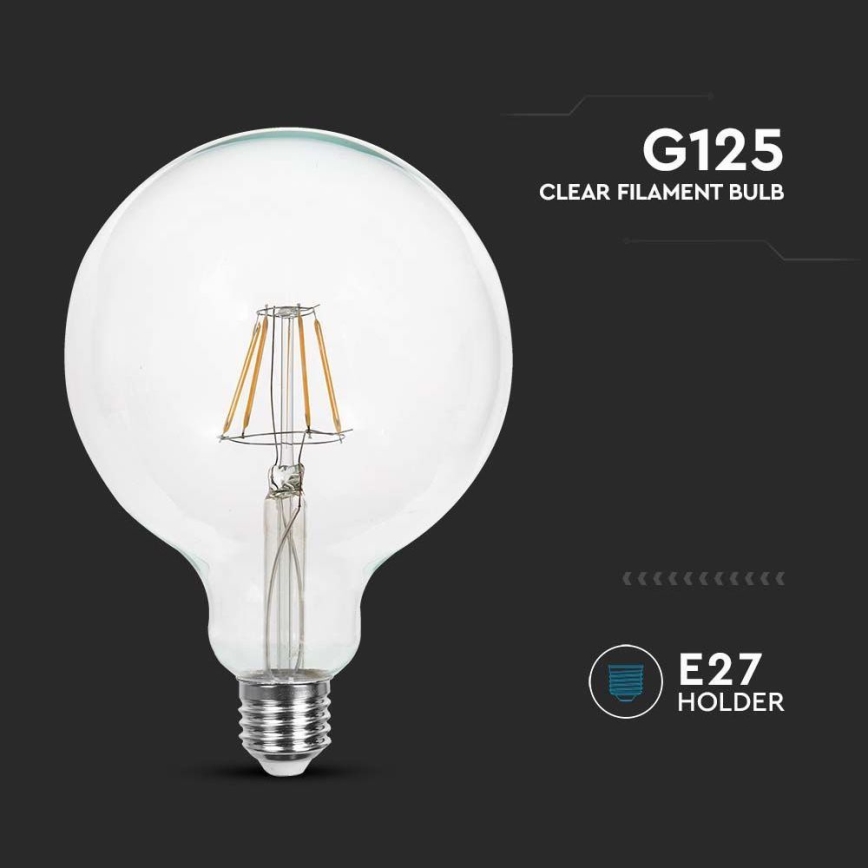 LED Žiarovka FILAMENT G125 E27/10W/230V 3000K