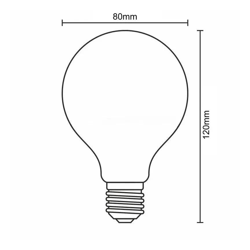 LED Žiarovka FILAMENT SLIM VINTAGE G80 E27/4,5W/230V 1800K