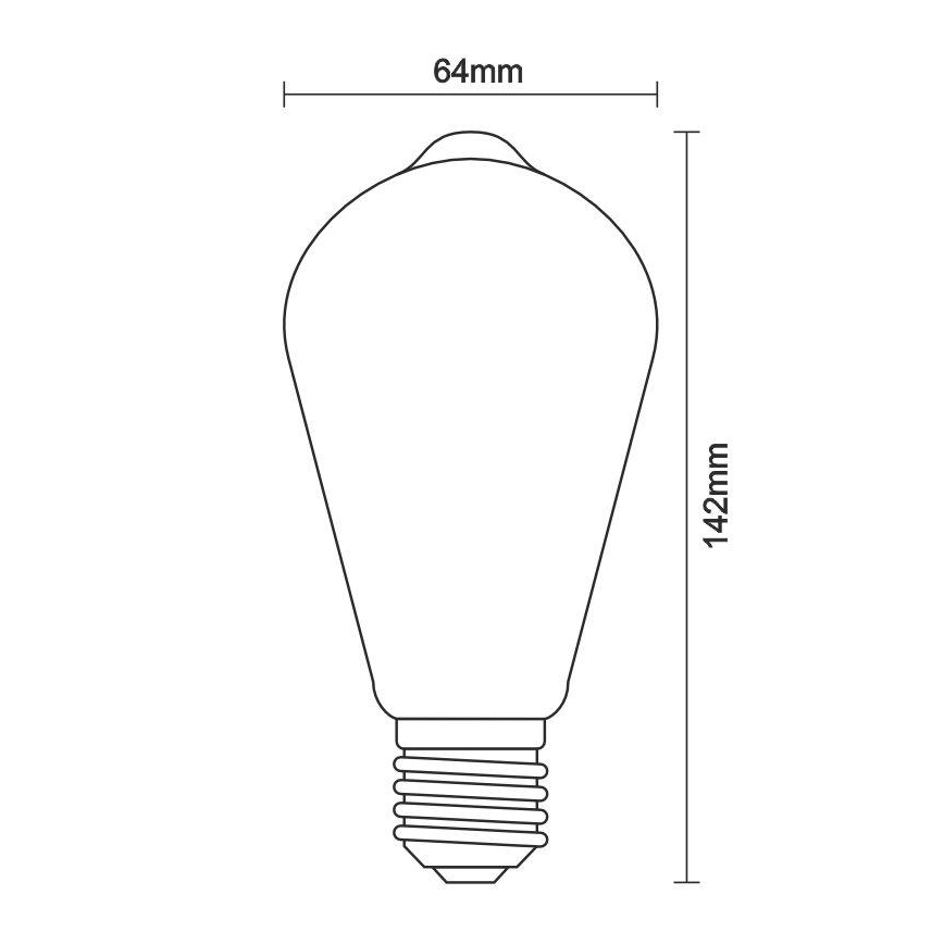 LED Žiarovka FILAMENT SLIM VINTAGE ST64 E27/4,5W/230V 1800K