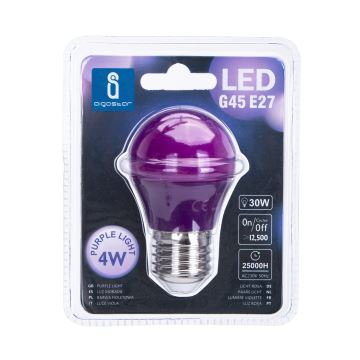 LED Žiarovka G45 E27/4W/230V fialová - Aigostar