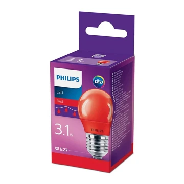 LED Žiarovka Philips E27/3,1W/230V červená