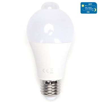 LED Žiarovka so senzorom pohybu a súmraku A60 E27/12W/230V 6500K - Aigostar