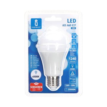 LED Žiarovka so senzorom pohybu a súmraku A60 E27/12W/230V 6500K - Aigostar