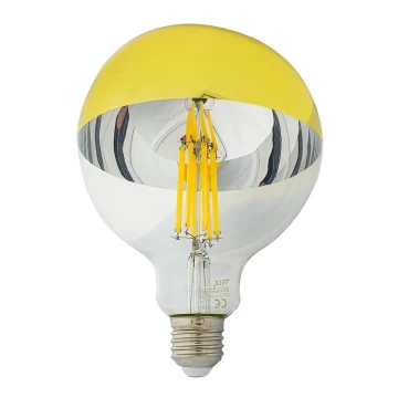 LED Žiarovka so zrkadlovým vrchlíkom DECOR MIRROR G125 E27/12W/230V 4200K zlatá