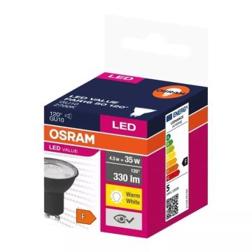 LED Žiarovka VALUE PAR16 GU10/4,5W/230V 2700K 120° čierna - Ledvance