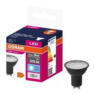 LED Žiarovka VALUE PAR16 GU10/6,9W/230V 4000K 120° čierna - Ledvance