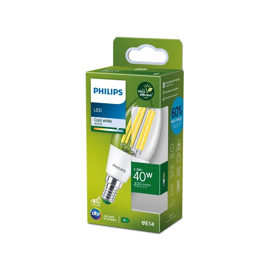 LED Žiarovka VINTAGE Philips B35 E14/2,3W/230V 4000K