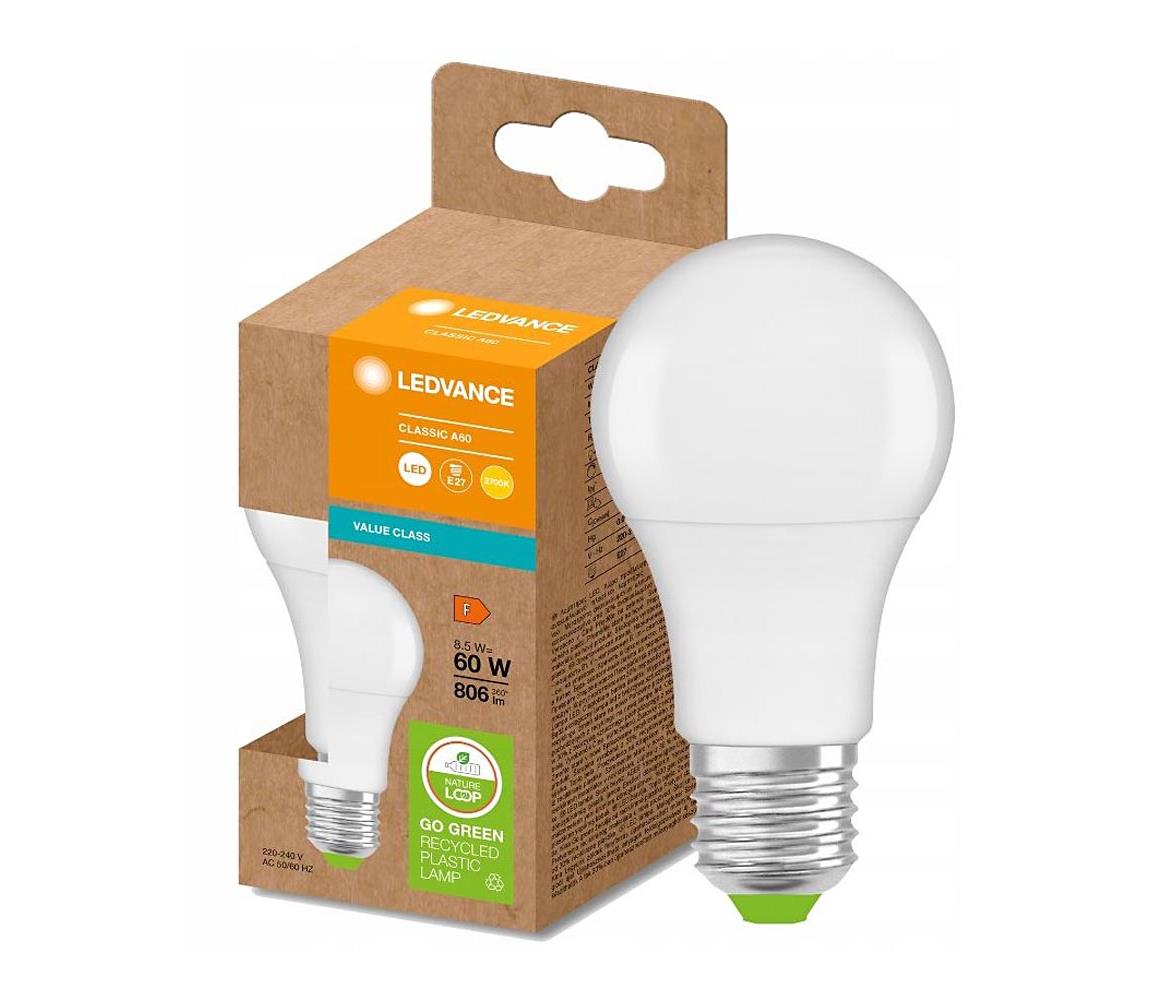 Ledvance LED Žiarovka z recyklovaného plastu A60 E27/8,5W/230V 2700K - Ledvance 