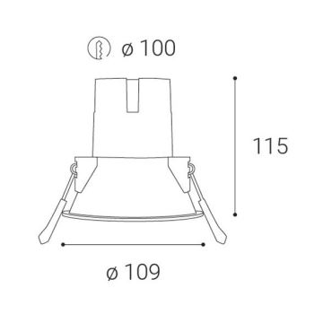 LED2 - LED Kúpeľňové podhľadové svietidlo ZERO LED/10W/230V 4000K CRI 95 IP43 čierna pr. 10,9 cm