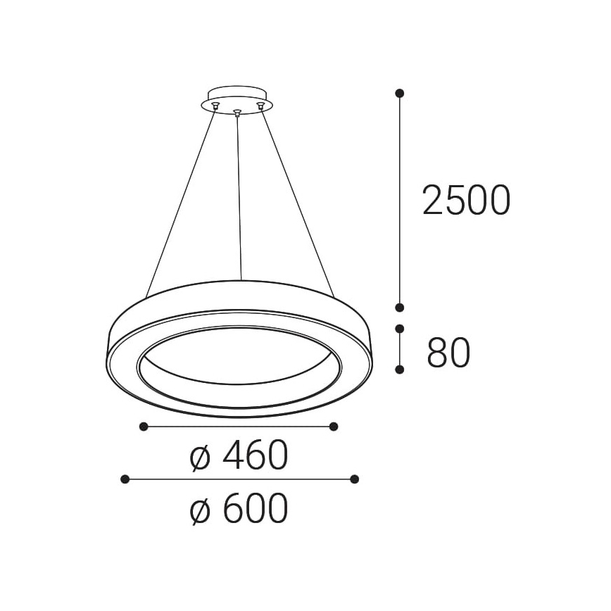 LED2 - LED Stmievateľný luster na lanku SATURN LED/50W/230V 3000K/4000K biela