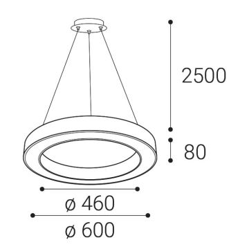 LED2 - LED Stmievateľný luster na lanku SATURN LED/50W/230V 3000K/4000K čierna