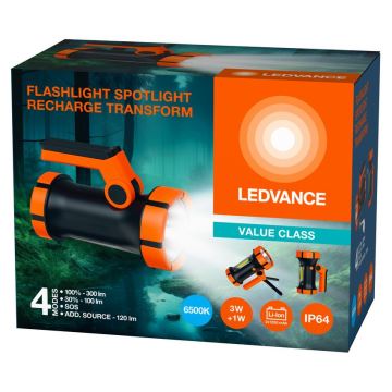 Ledvance - LED nabíjacia baterka s powerbankou FLASHLIGHT LED/3W/5V IP64 2400mAh