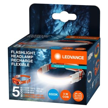 Ledvance - LED Nabíjacia čelovka FLASHLIGHT LED/3W/5V 1000mAh