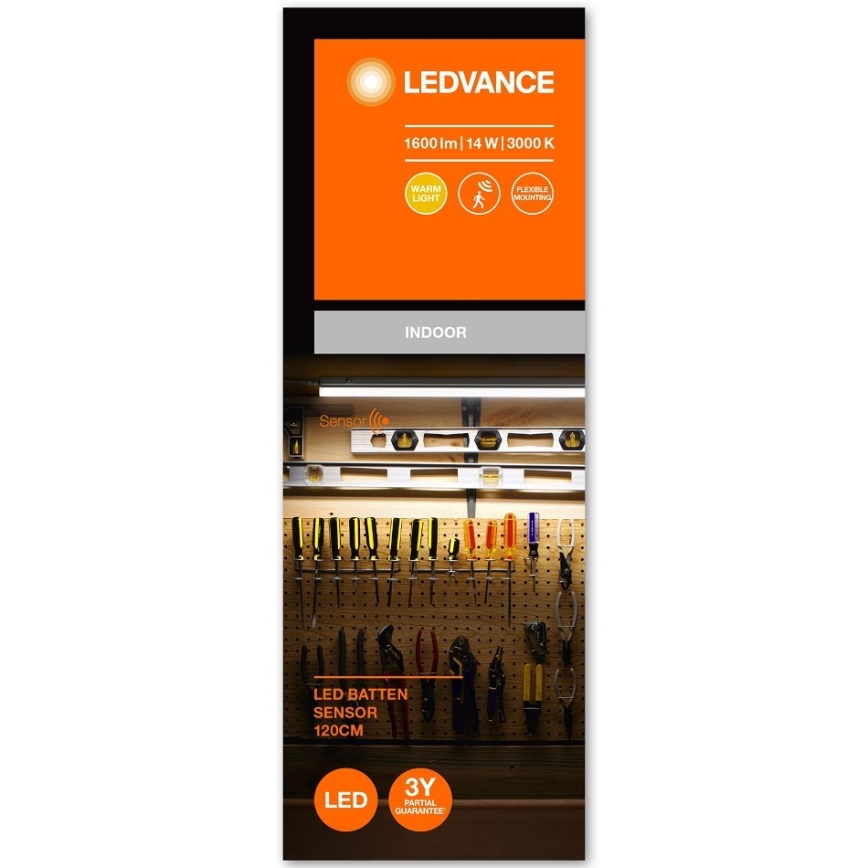 Ledvance - LED Podlinkové svietidlo so senzorom BATTEN LED/14W/230V 120 cm