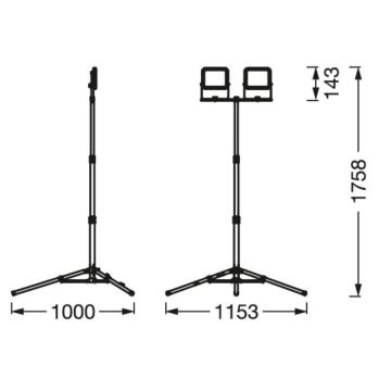 Ledvance - LED Vonkajší reflektor s držiakom WORKLIGHT TRIPOD 2xLED/10W/230V 6500K IP65