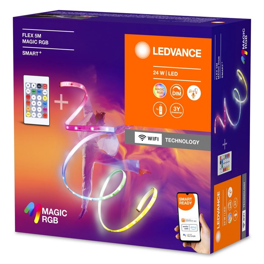 Ledvance - LED RGB Stmievateľný pásik SMART+ MAGIC FLEX 5m LED/24W/230V Wi-Fi + diaľkové ovládanie