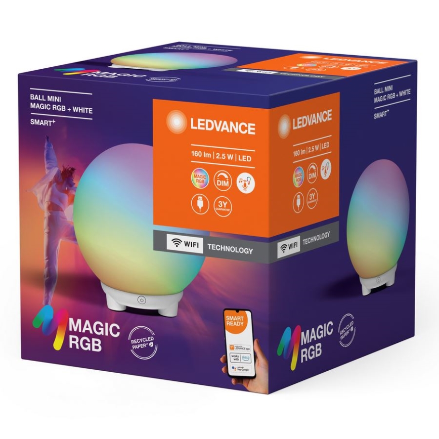 Ledvance - LED RGBW Stmievateľná nabíjacia stolná lampa SMART+ MAGIC LED/2,5W/5V 2200-6500K Wi-Fi