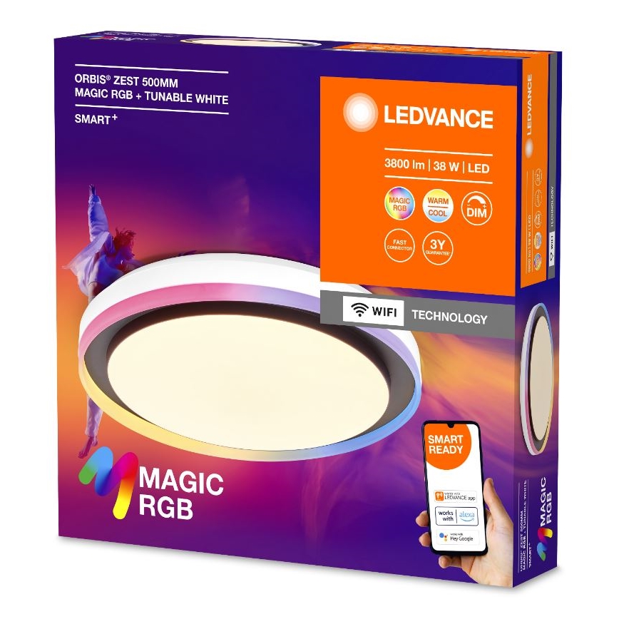 Ledvance - LED RGBW Stmievateľné stropné svietidlo SMART+ MAGIC LED/38W/230V 2700-6500K Wi-Fi