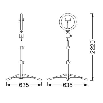 Ledvance - LED Stmievateľná stojacia lampa so stojanom a držiakom na vlogovanie LED/6W/USB 3000/4000/6500K