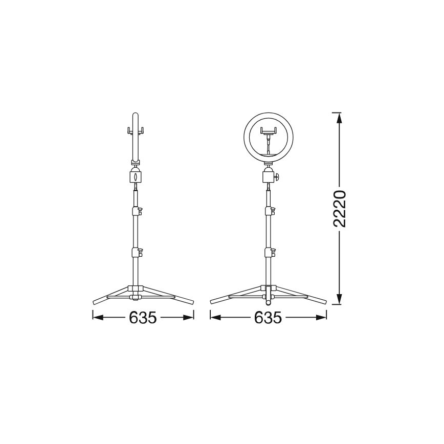 Ledvance - LED Stmievateľná stojacia lampa so stojanom a držiakom na vlogovanie LED/6W/USB 3000/4000/6500K