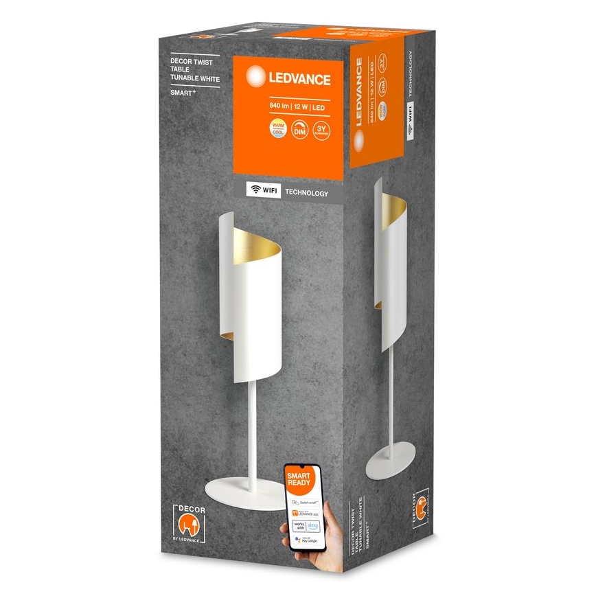 Ledvance - LED Stmievateľná stolná lampa SMART+ DECOR TWIST LED/12W/230V 3000-6500K Wi-Fi biela