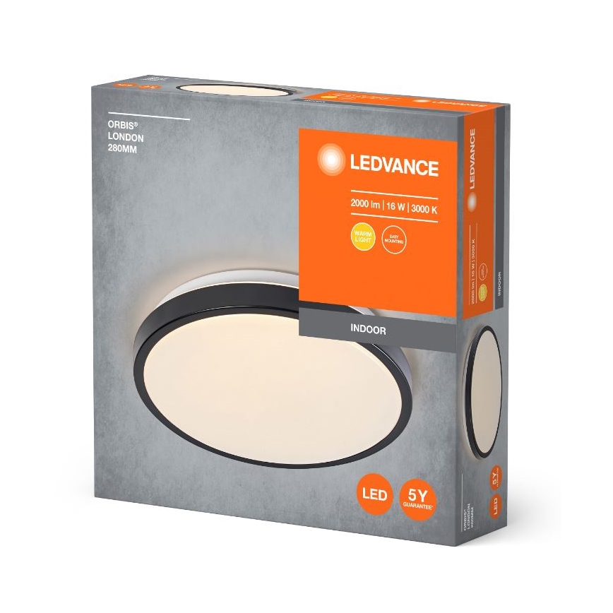 Ledvance - LED Stropné svietidlo ORBIS LONDON LED/16W/230V čierna