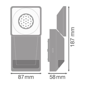 Ledvance - LED Vonkajšie nástenné svietidlo so senzorom SPOT LED/8W/230V IP55 biela