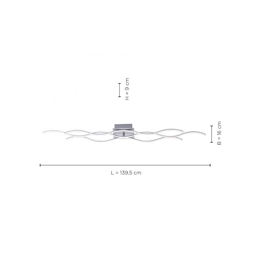 Leuchten Direkt 15167-55 - LED Prisadený luster WAWE 2xLED/12,5W/230V+1xLED/17W matný chróm