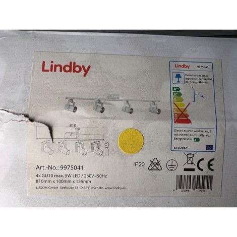 Lindby - LED Bodové svietidlo SULAMITA 4xGU10/5W/230V