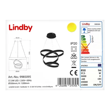 Lindby - LED Luster na lanku OLADA LED/57,5W/230V