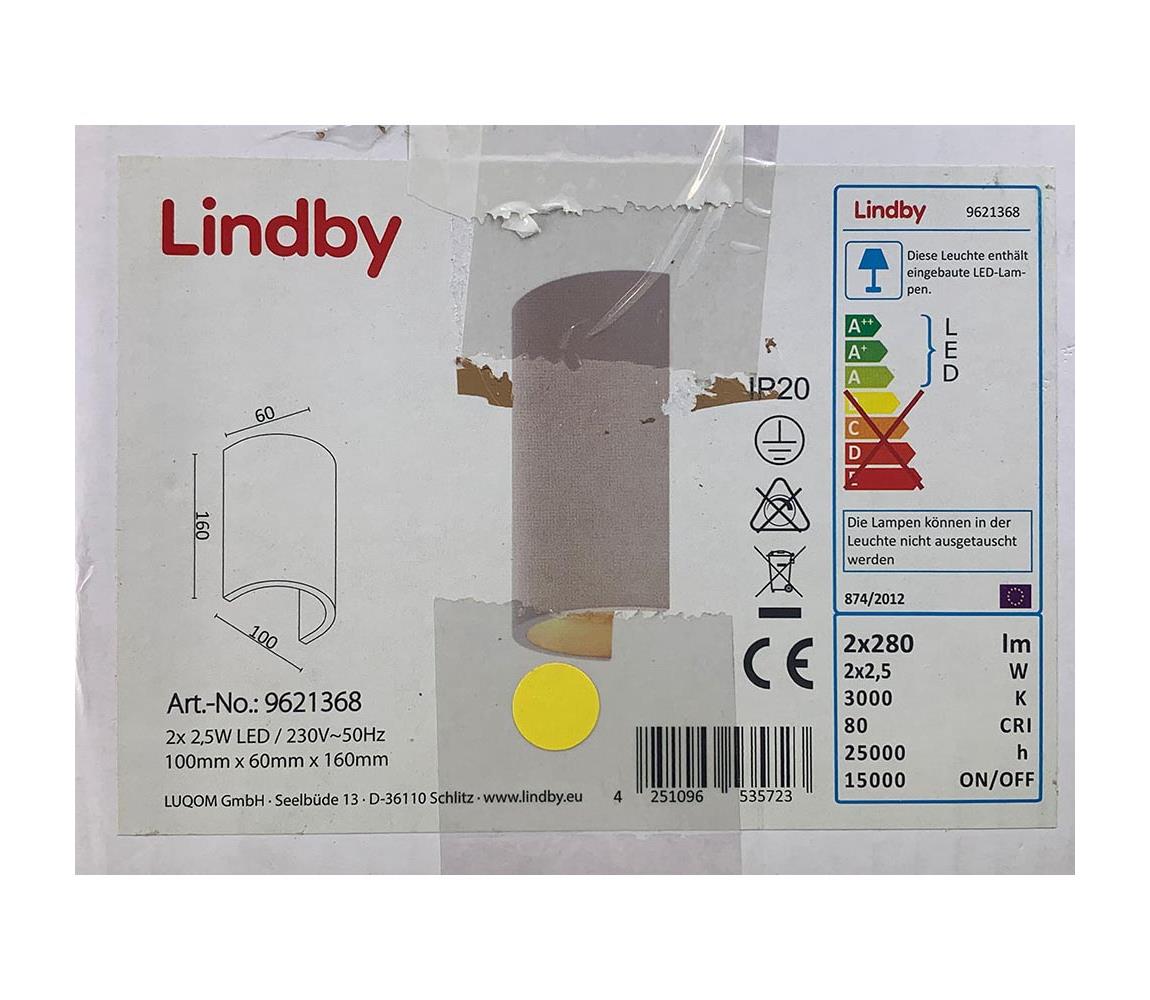 Lindby Lindby - LED Nástenné svietidlo JENKE 2xLED/2,5W/230V 