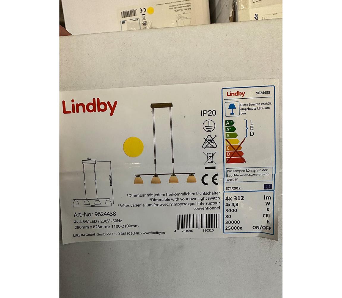 Lindby Lindby - LED Stmievateľný luster na lanku CERSEI 4xLED/4,8W/230V 