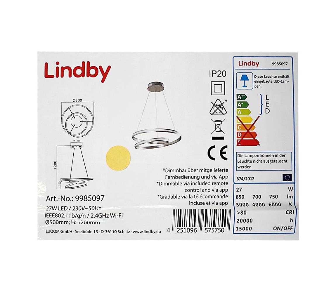 Lindby Lindby - LED Stmievateľný luster na lanku SMART VERIO LED/27W/230V + DO 