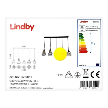 Lindby - Luster na lanku ALBERTA 5xE27/60W/230V