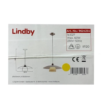 Lindby - Luster na lanku DOLORES 1xE27/60W/230V