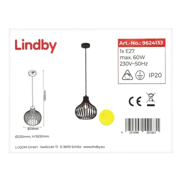 Lindby - Luster na lanku FRANCES 1xE27/60W/230V