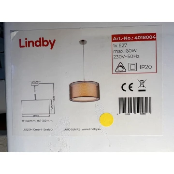 Lindby - Luster na lanku NICA 1xE27/60W/230V