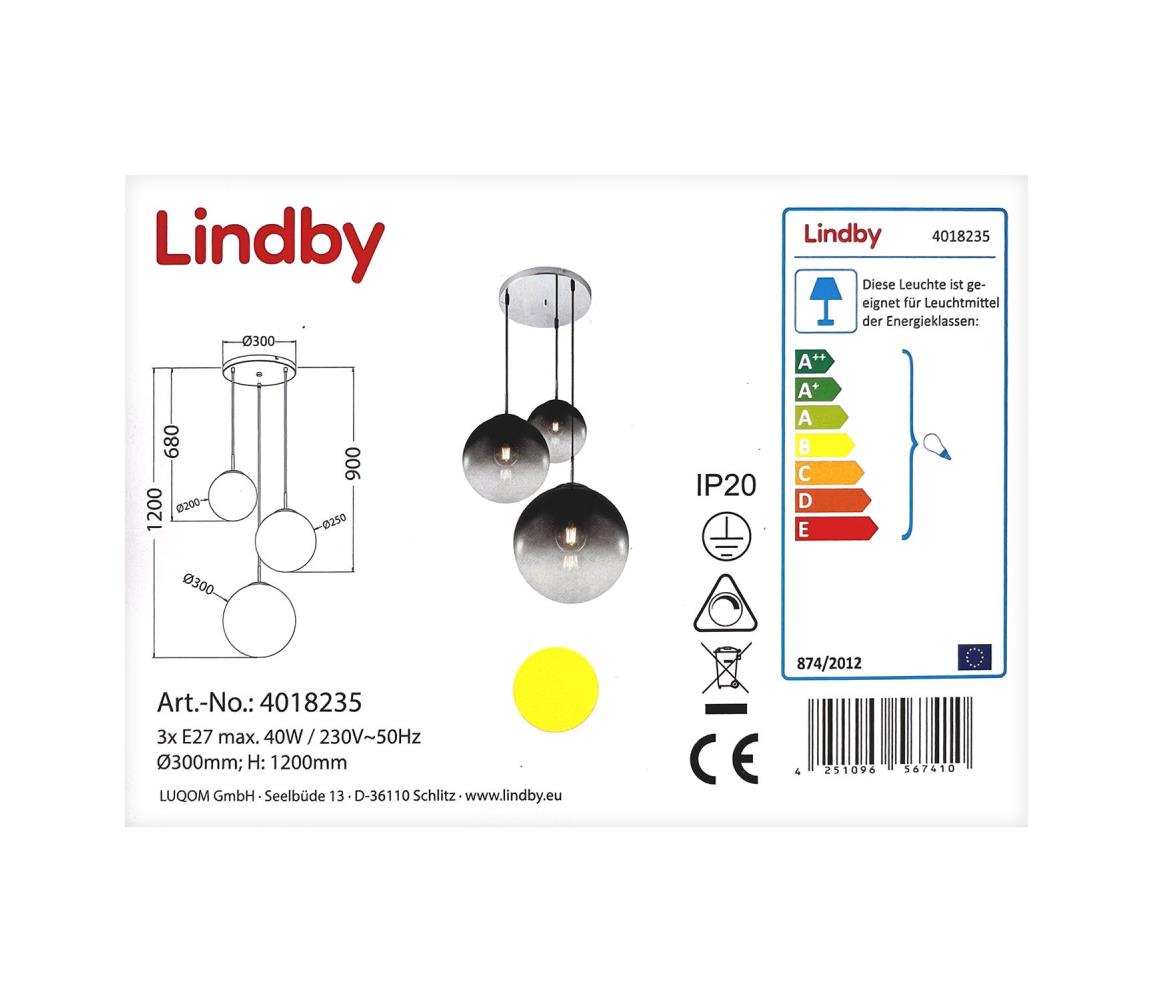 Lindby Lindby - Luster na lanku ROBYN 3xE27/40W/230V 