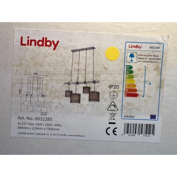 Lindby - Luster na lanku RUKAIA 4xE27/42W/230V