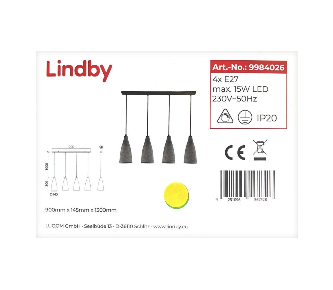 Lindby Lindby - Luster na lanku SANNE 4xE27/15W/230V 