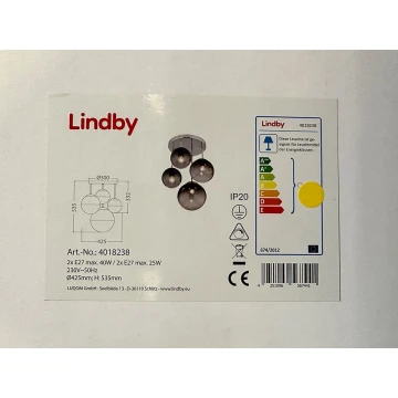 Lindby - Luster na tyči ROBYN 2xE27/40W/230V + 2xE27/25W/230V