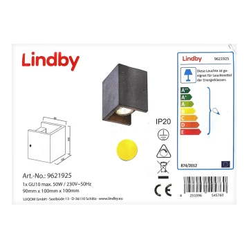 Lindby - Nástenné svietidlo GERDA 1xGU10/50W/230V