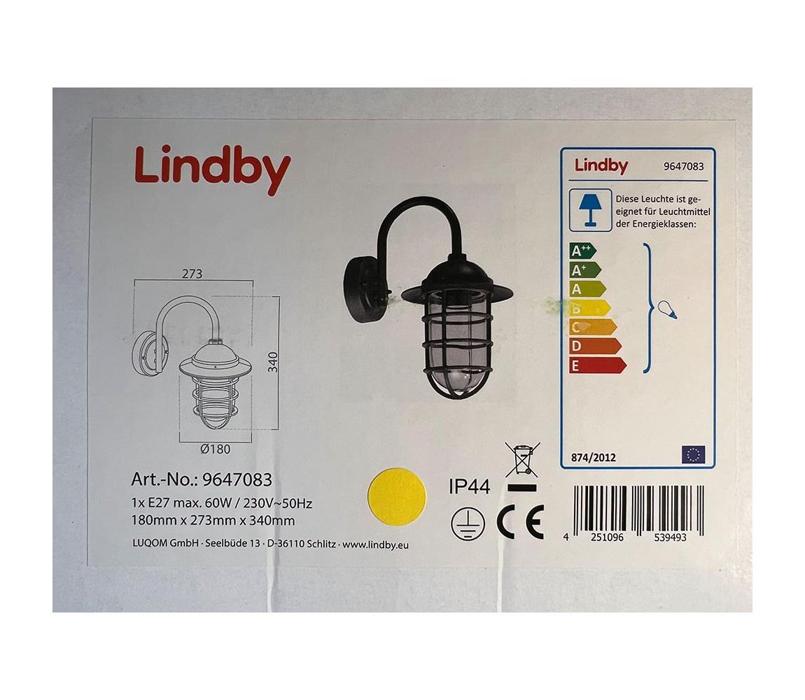 Lindby Lindby - Vonkajšia nástenná lampa NAILA 1xE27/60W/230V IP44 