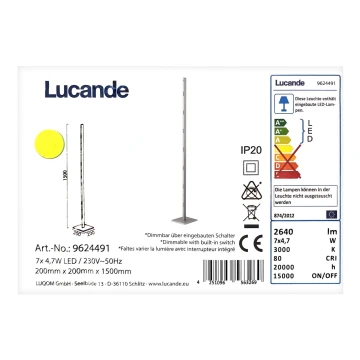 Lucande - LED Stmievateľná stojacia lampa MARGEAU 7xLED/4,7W/230V