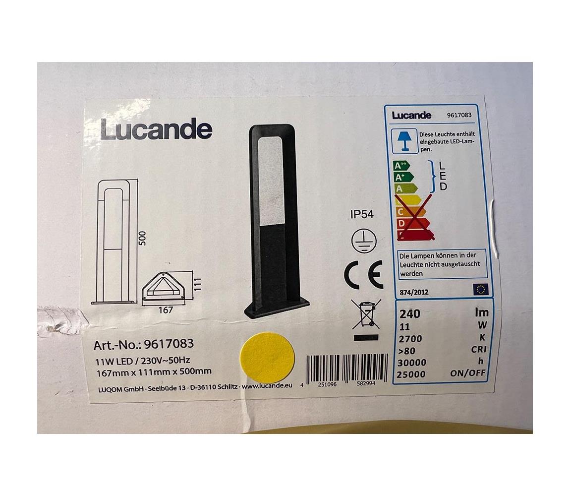 Lucande Lucande - LED Vonkajšia lampa SECUNDA LED/11W/230V IP54 